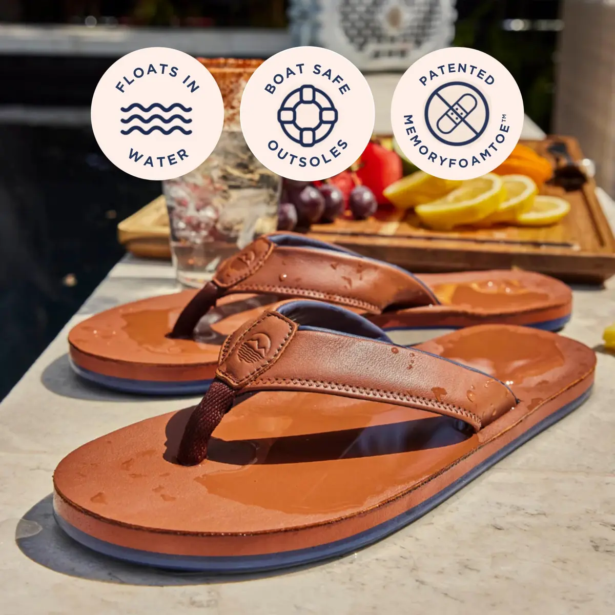 Hari Mari Clipper Cask Flip Flop Waterproof Leather 13 | Nautical Water-Ready Adult Men - view 7