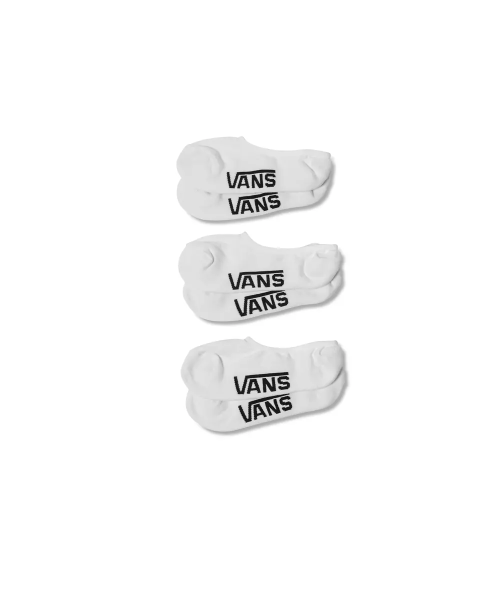 Vans Unisex Adult Classic No Show Socks 3-Pack White | Breathable, Low-Cut, Comfortable Socks - main product image