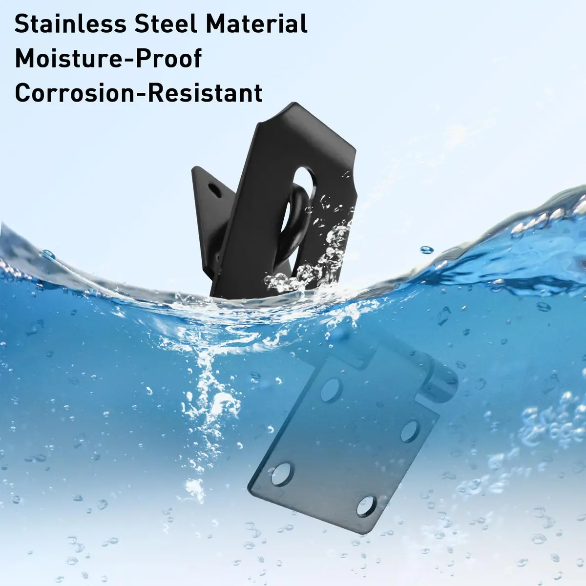 HOWDIA 90 Degree Hasp Latch 6.3cm (2.48 Inch) | Stainless Steel Black Safety Lock for Doors - view 5