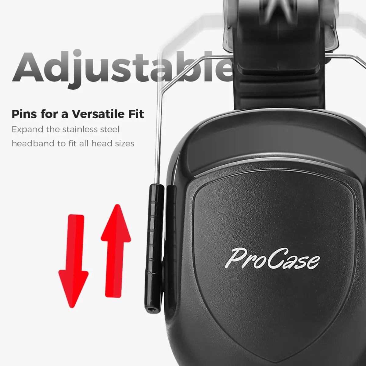 ProCase NRR 28dB Noise Cancelling Earmuffs | 28dB Noise Reduction, ANSI S3.19 Certified, Foldable Design - view 2
