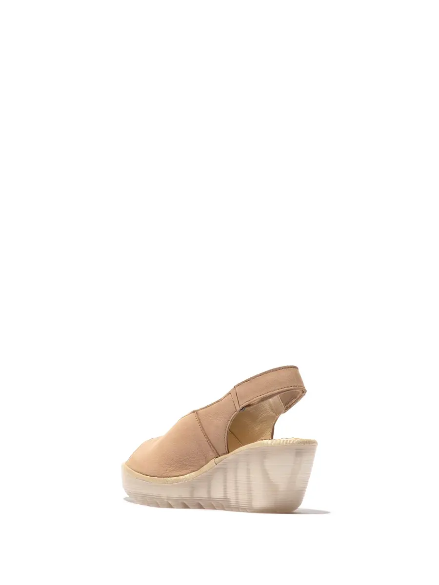 Fly London Womens YEAY387FLY Wedge Sandal 9-9.5 Medium | Taupe Cupido, Leather Suede Upper, Rubber Sole - view 3