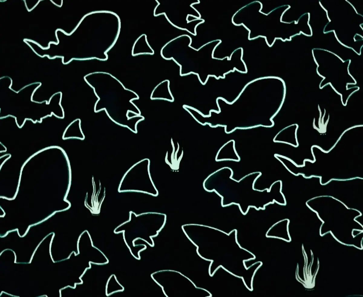 Blanket Buddies Glow in The Dark Shark Fleece Throw Blanket 127cm x 152cm (50" x 60") | Soft, Lightweight, Warm for Boys & Girls - view 3