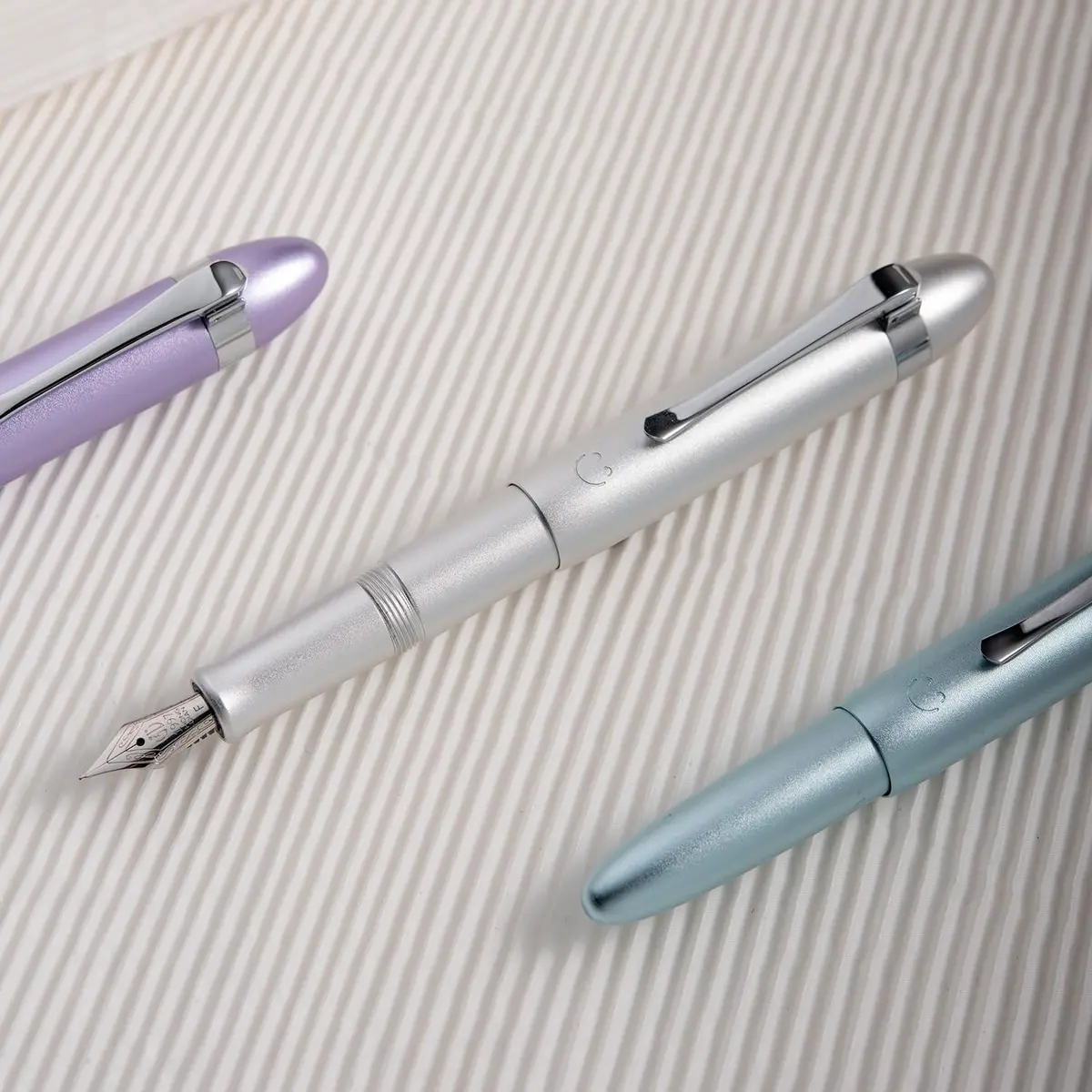 HONG DIAN M1 Fountain Pen Fine Nib Aluminium Short Travel Pen | Elegant Submarine Shape, Silver - view 8