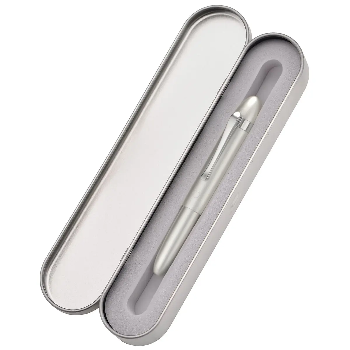 HONG DIAN M1 Fountain Pen Fine Nib Aluminium Short Travel Pen | Elegant Submarine Shape, Silver - view 3