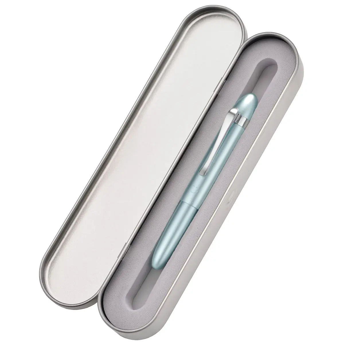 HONG DIAN M1 Fountain Pen Fine Nib, Ice Blue & Submarine Shape Aluminium Short Mini Pocket Travel Pen (105mm / 4.13 inches, 21g) - view 3
