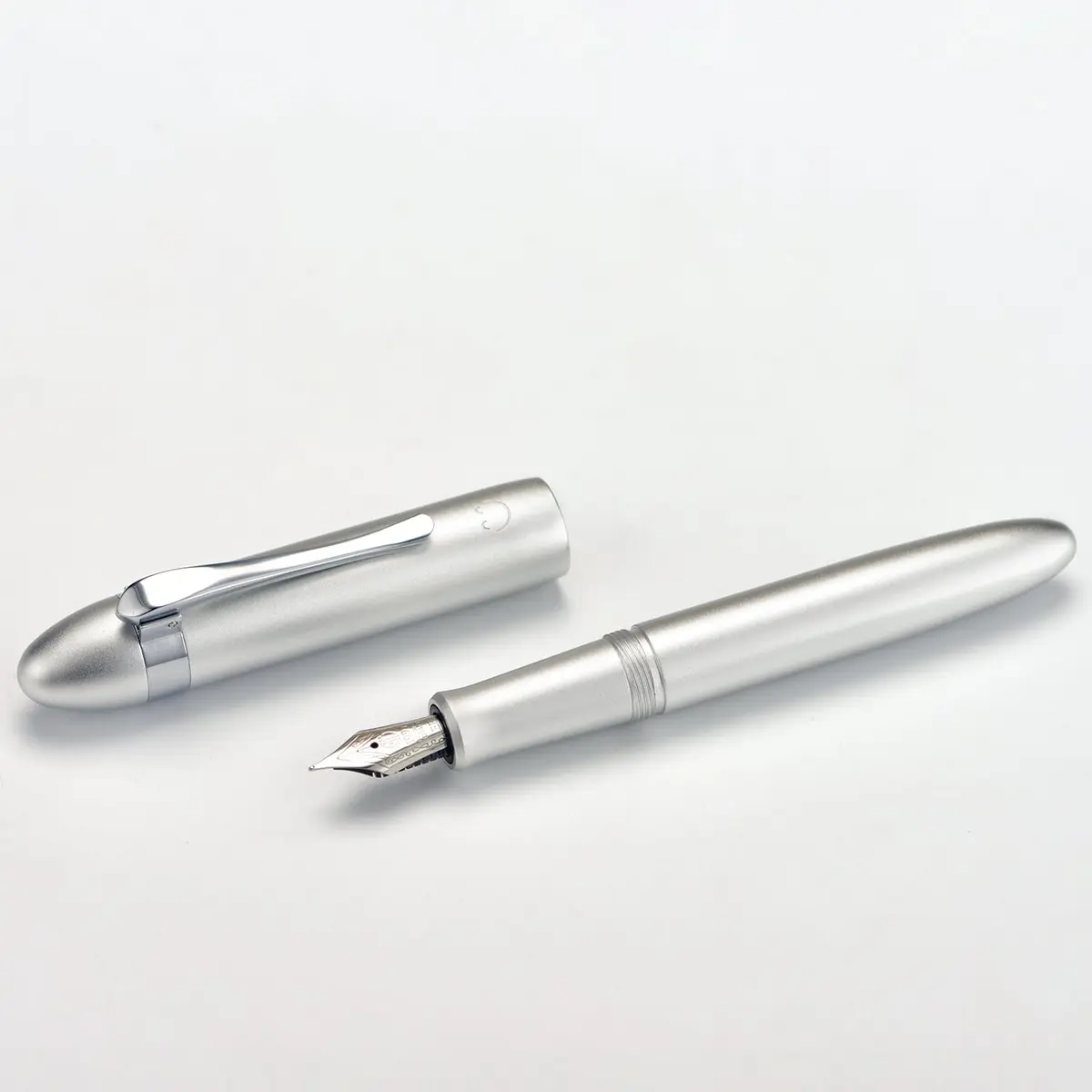 HONG DIAN M1 Fountain Pen Extra Fine Nib, Silver Submarine Shape Aluminium Pocket Travel Pen | Smooth Ink Flow Writing Instrument - view 2