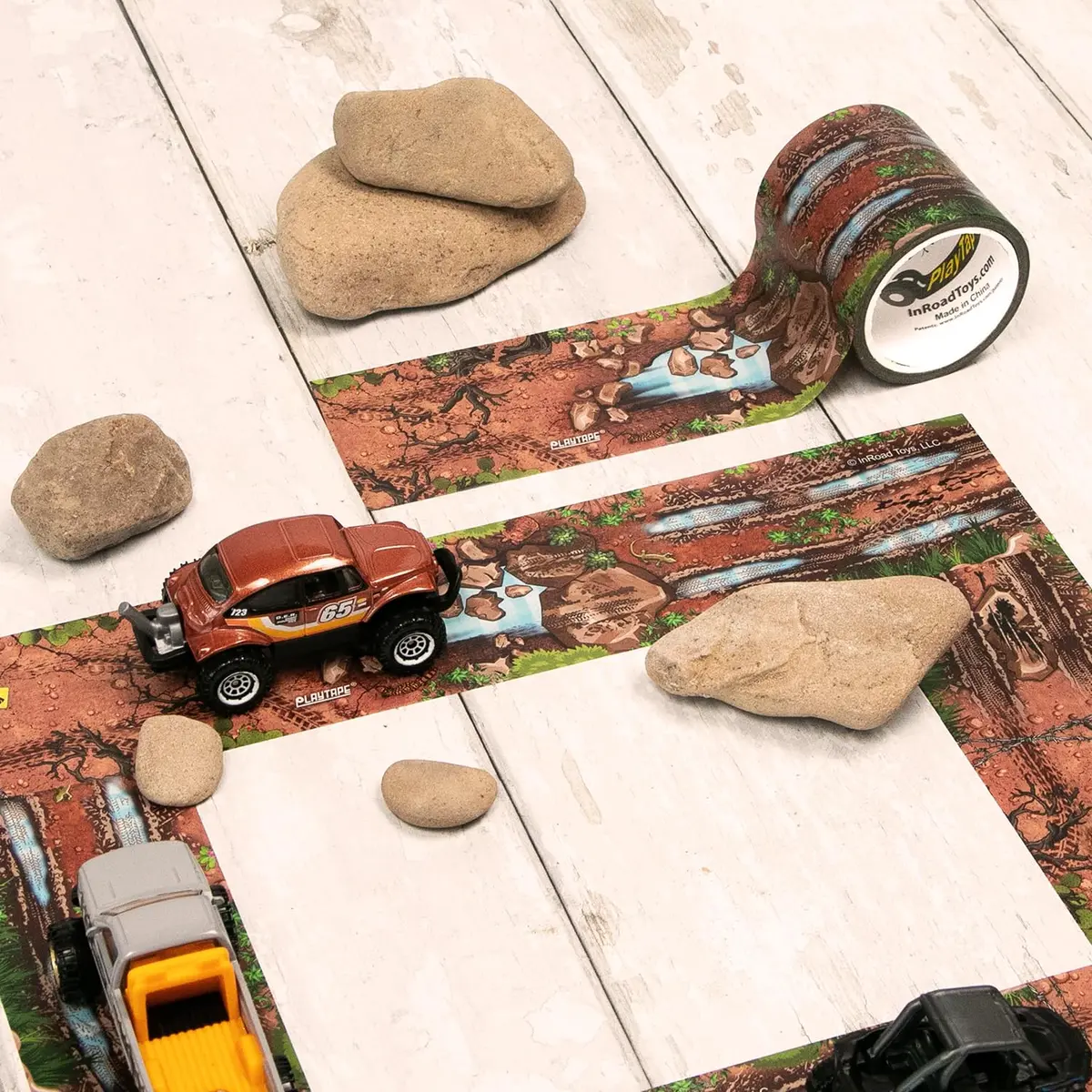 PlayTape Dirt Road Tape for Toy Cars 2.54 cm x 9.14 m (2 in. x 30 ft.) | Creates Realistic Roads for Imaginative Play - view 7