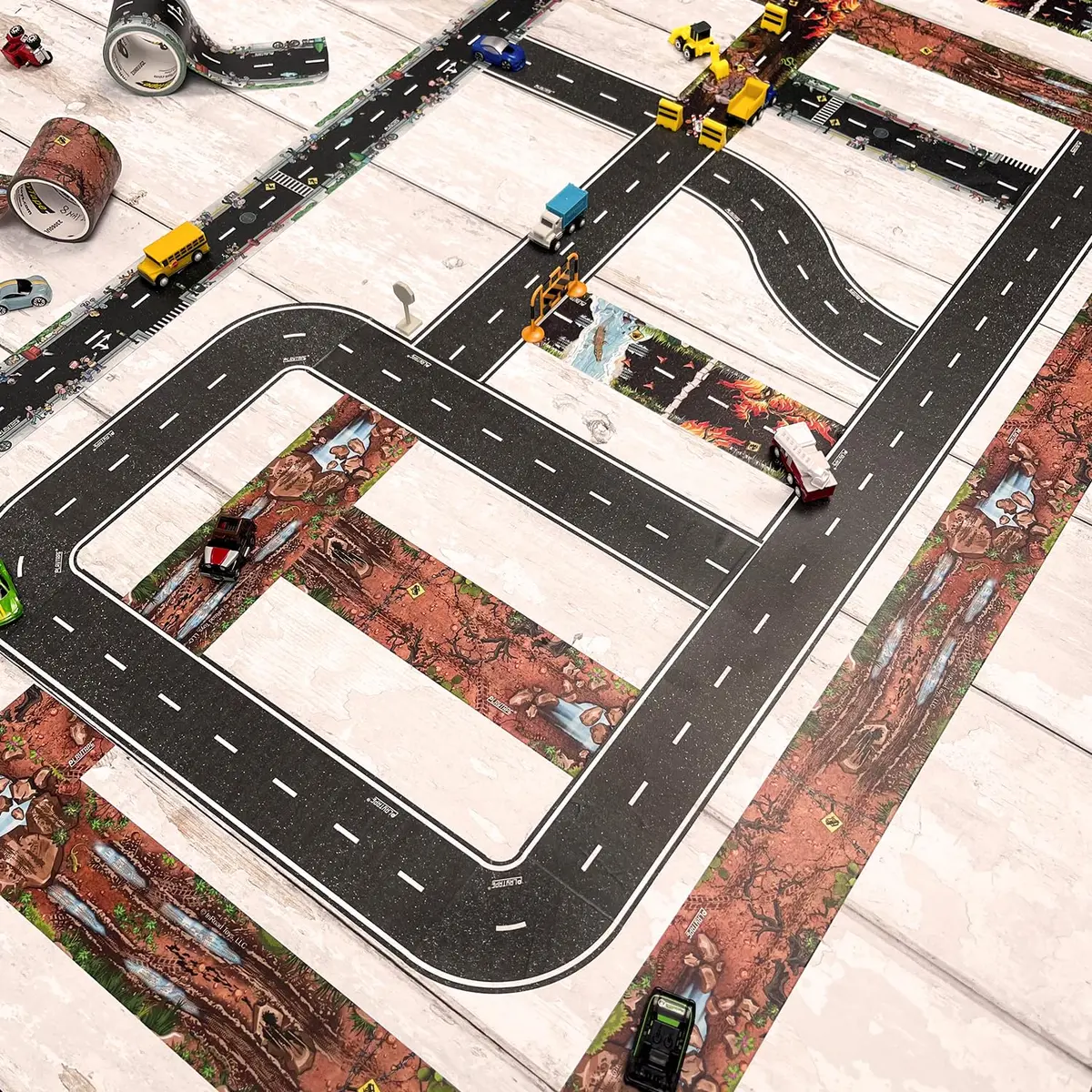 PlayTape Dirt Road Tape for Toy Cars 2.54 cm x 9.14 m (2 in. x 30 ft.) | Creates Realistic Roads for Imaginative Play - view 8