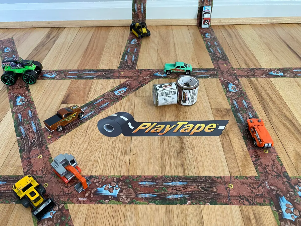 PlayTape Dirt Road Tape for Toy Cars 2.54 cm x 9.14 m (2 in. x 30 ft.) | Creates Realistic Roads for Imaginative Play - view 2
