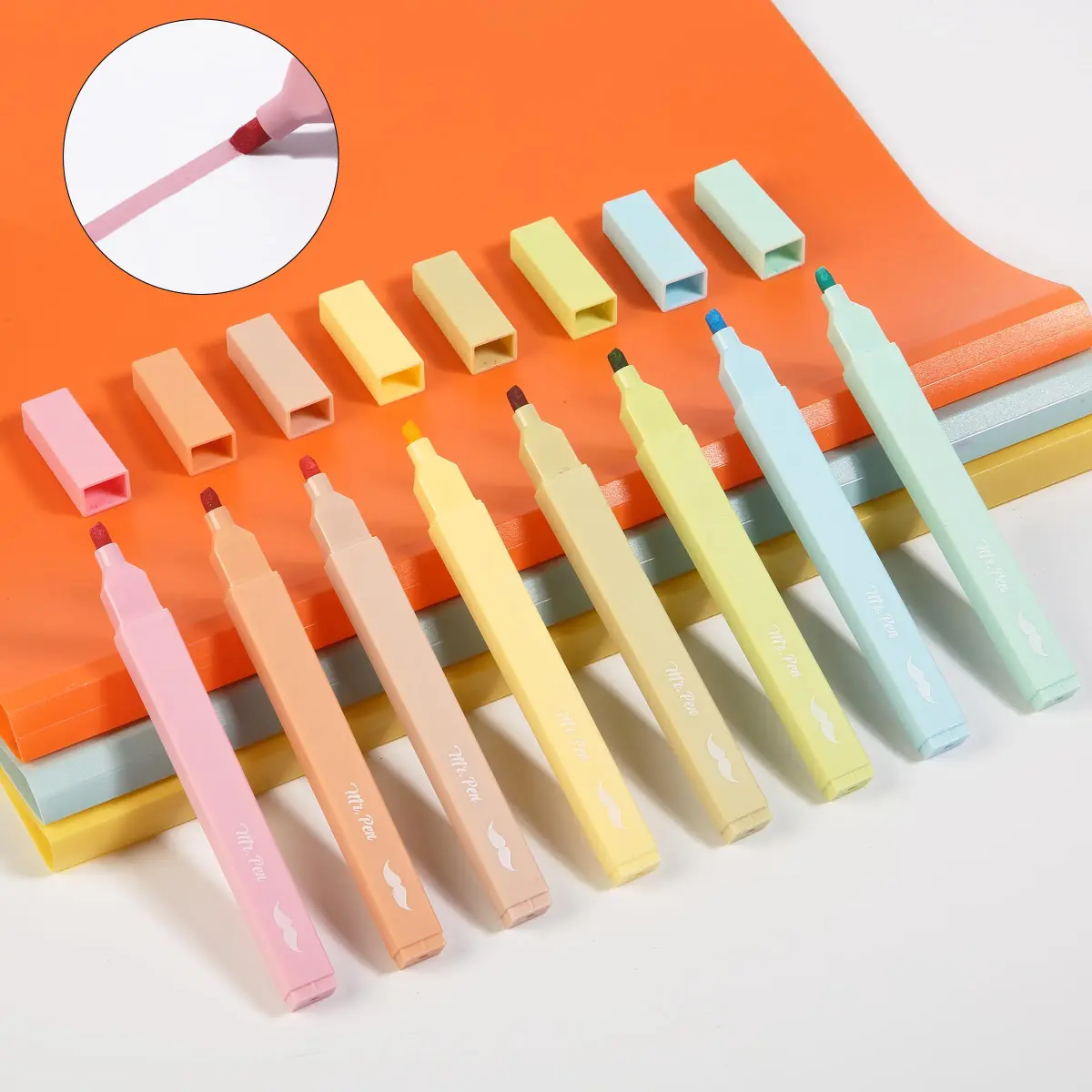 Mr. Pen Aesthetic Highlighters No Bleed, 8 Pack, Assorted Pastel Colors | Chisel Tip, Fast Dry, Journaling Supplies - view 9