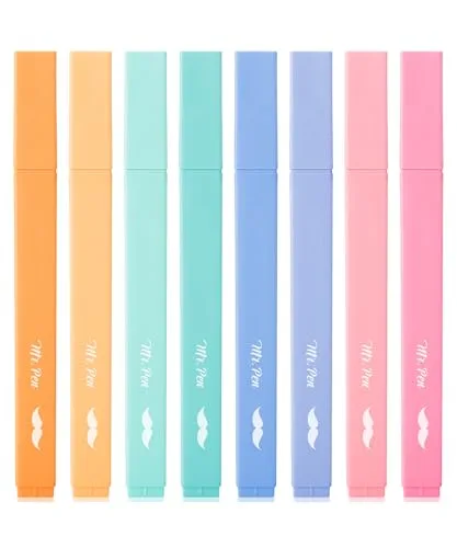 Mr. Pen Aesthetic Highlighters No Bleed, 8 Pack, Fairytale Shades, Chisel Tip | Smooth Ink Flow for Journaling & Study - main product image