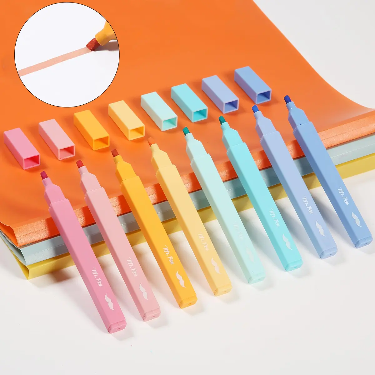 Mr. Pen Aesthetic Highlighters 8 Pack Pastel Colors | Chisel Tip, Fast Dry, No Bleed for Journaling - view 6