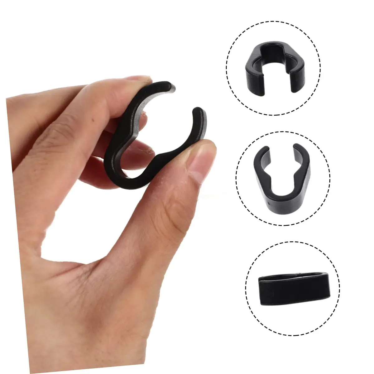 TOPPERFUN ABS Microphone Cable Clips for 15-20mm Poles, Black (10-Pack) | Secure Mic Cables on Stands - view 6