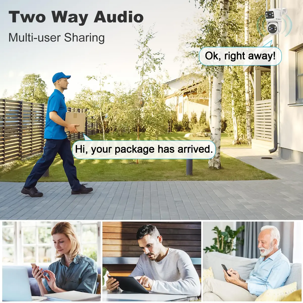 GENBOLT Waterproof PTZ WiFi Security Camera Outdoor 5MP | Dual Lens, Full Color Night Vision, 355° Rotation - view 8