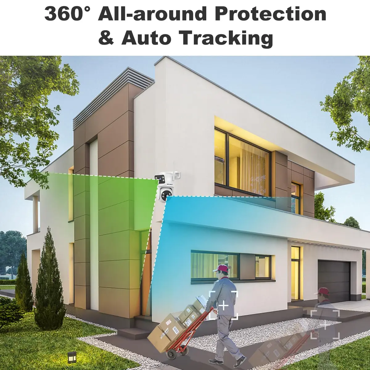 GENBOLT Waterproof PTZ WiFi Security Camera Outdoor 5MP | Dual Lens, Full Color Night Vision, 355° Rotation - view 3