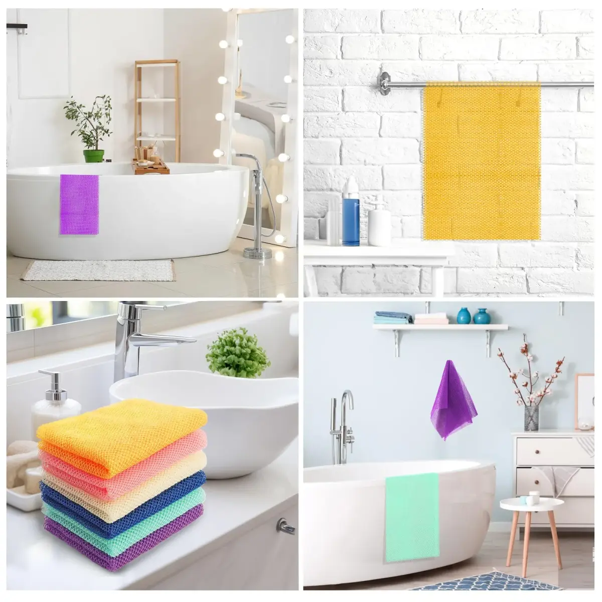 UJFQBH African Net Sponge 80cm (31.5in) Long Bath Sponge Set | 6 Vibrant Colors for Smoother Skin - view 5