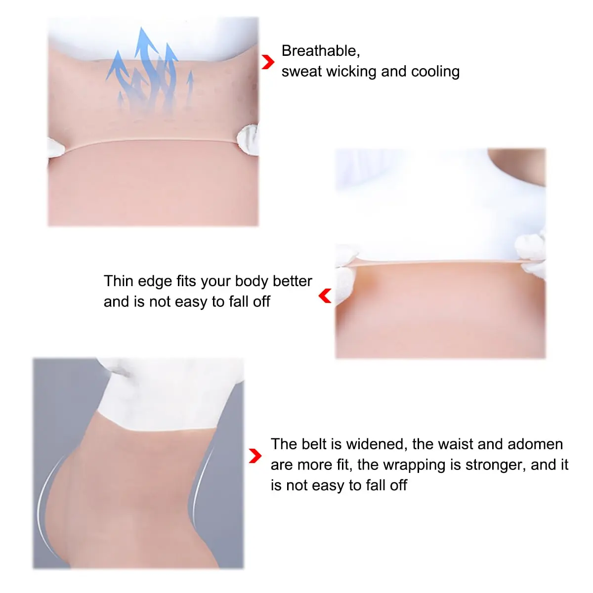 YRZGSAWJ Realistic Fake Pregnant Belly Prop for Cosplay & Film, 1.6-2kg Cotton-Filled, 5-10 Months, Beige, Small/Medium - view 3