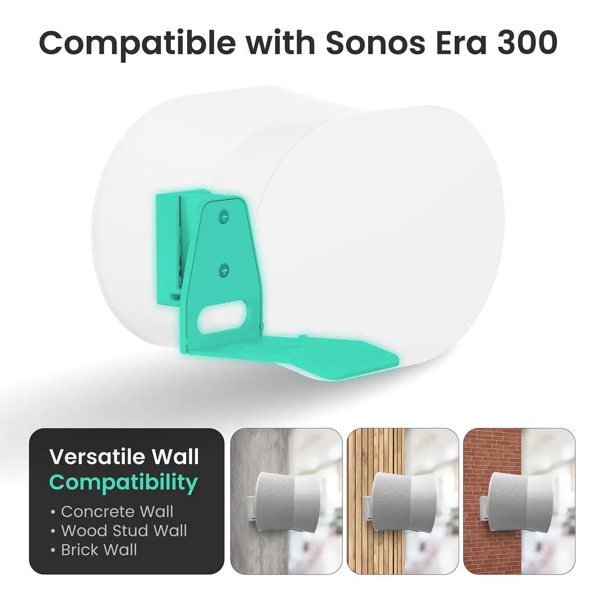 ynVISION.DESIGN White 2 Pack Wall Mount for Sonos Era 300 | Tilt 18° Swivel ±21° - view 5