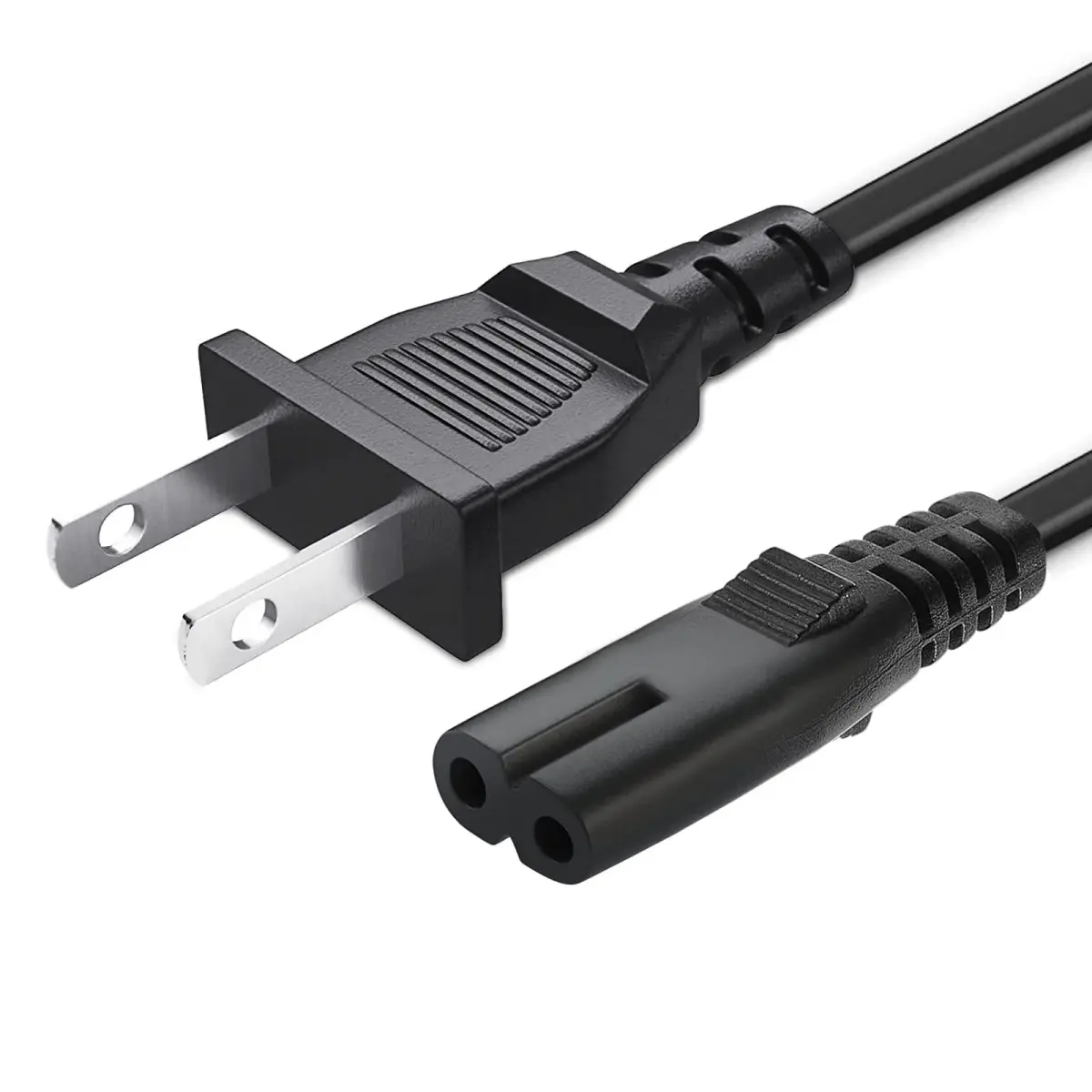 YCWZZH 3.3ft (1m) 2-Prong AC Speaker Power Cord | IEC C7 to NEMA 1-15P Replacement Cable - main product image