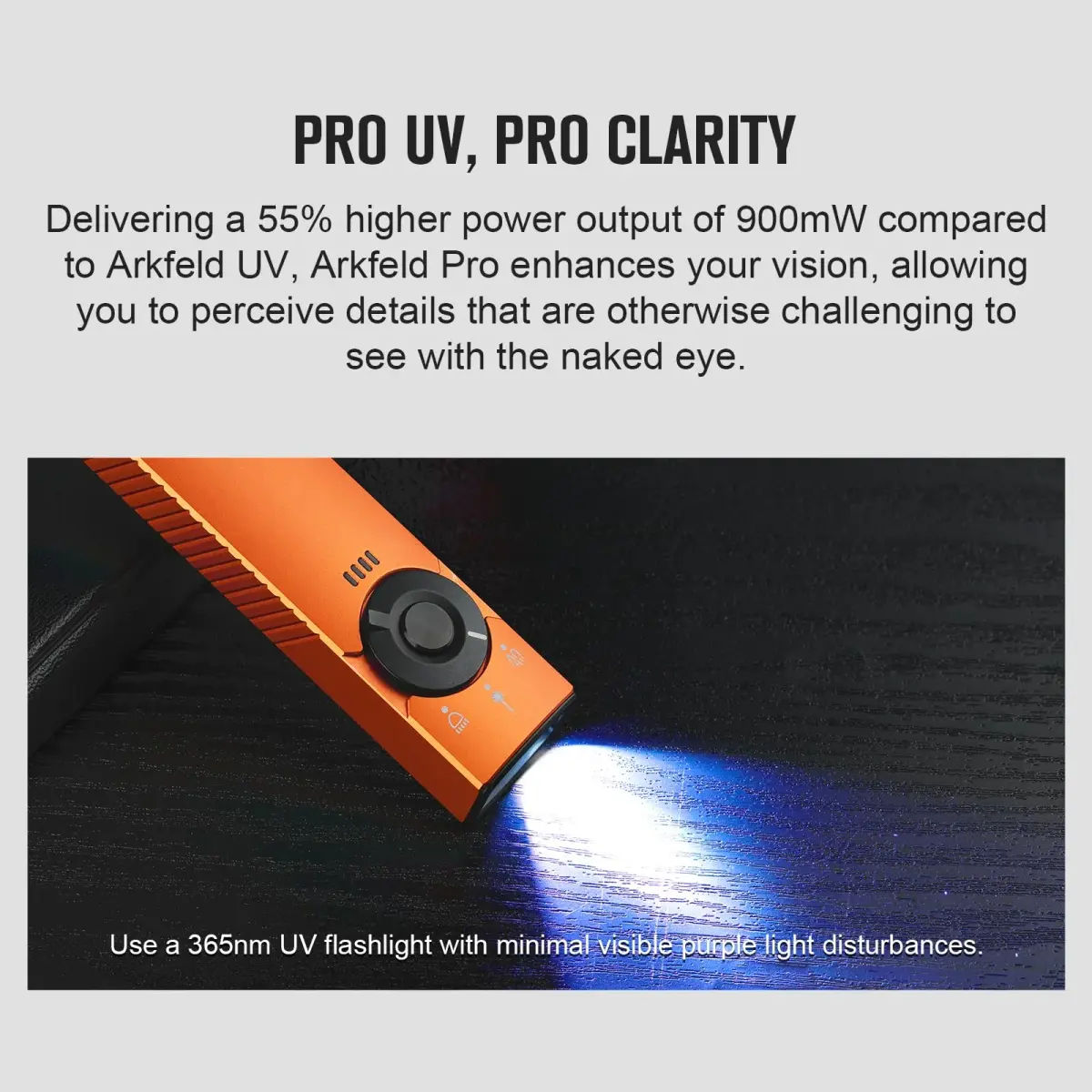 OLIGHT Arkfeld Pro Orange CW EDC Flat Flashlight | 1300 Lumens, UV & Green Beam, Magnetic Charging - view 7