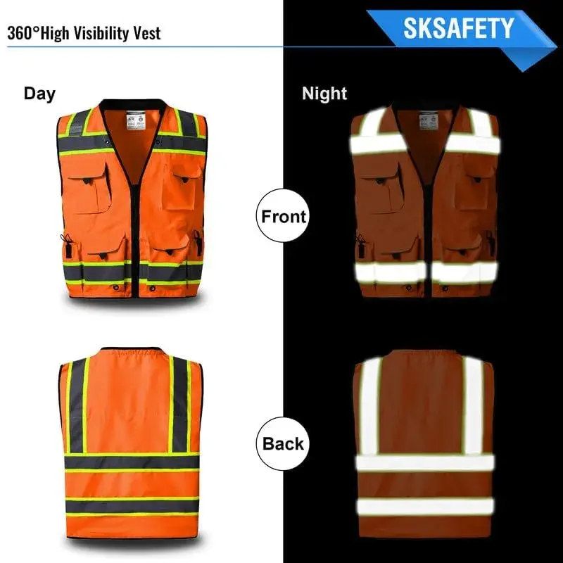 SKSAFETY Class 2 High Visibility Safety Vest 5X-Large (11.8 oz / 334 g) | ANSI/ISEA 107-2020 Compliant - view 4