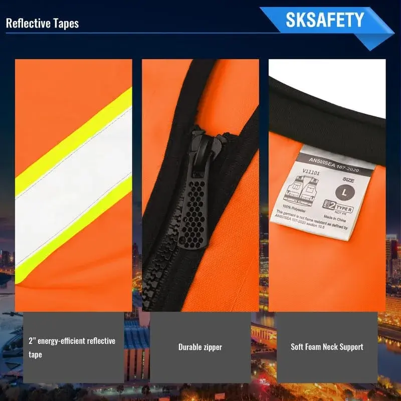 SKSAFETY Class 2 High Visibility Safety Vest 5X-Large (11.8 oz / 334 g) | ANSI/ISEA 107-2020 Compliant - view 5