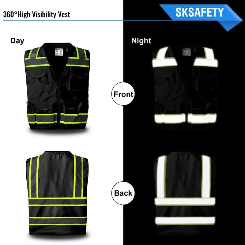 SKSAFETY Class 2 High Visibility Safety Vest 4X-Large | ANSI/ISEA 107-2020 Compliant - view 3