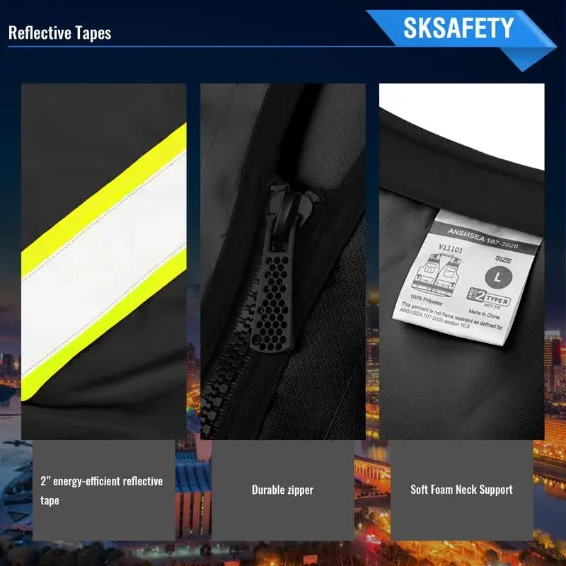 SKSAFETY Class 2 High Visibility Safety Vest 4X-Large | ANSI/ISEA 107-2020 Compliant - view 4