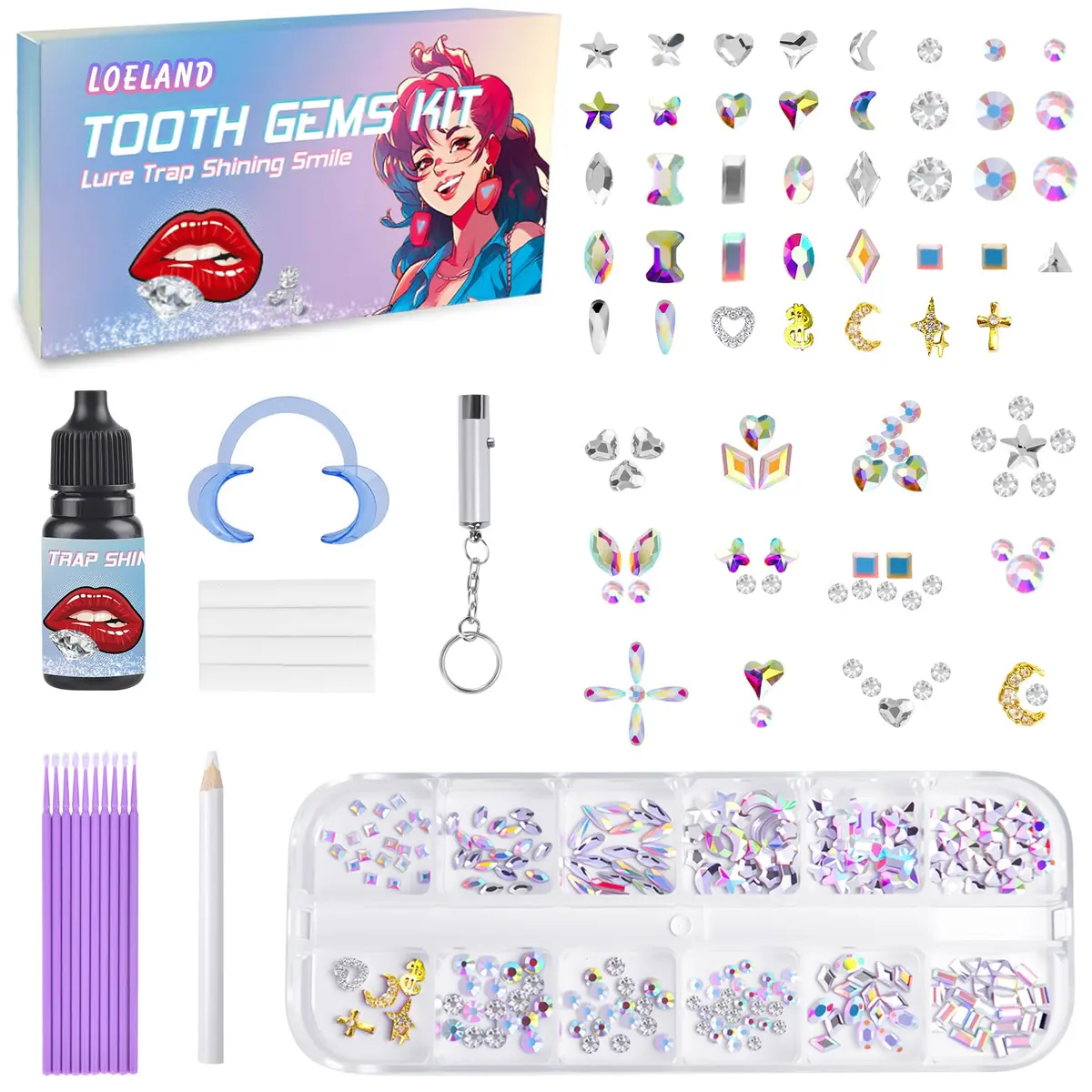 Loeland Tooth Gem Kit, DIY Crystals Teeth Jewelry Kit, Tooth Gems Starter Set | Safe, Durable & Easy to Use - main product image