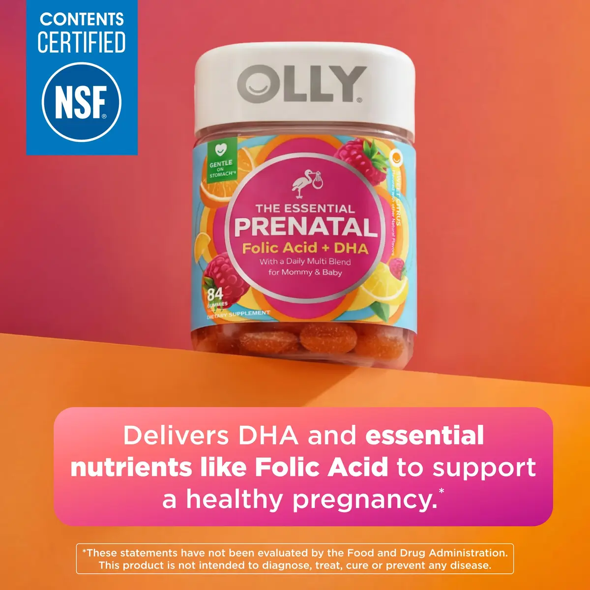 OLLY Prenatal Multivitamin Gummy, Daily Blend for Mommy & Baby - 84 Count | Supports Cellular Energy & Folic Acid for Baby's Growth - view 3