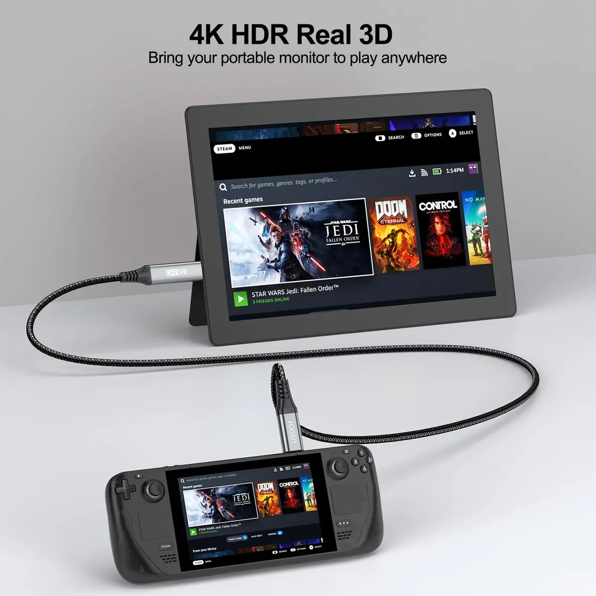 UVOOI USB C to Mini HDMI Cable 6FT (1.83m) | 4K@60Hz High Speed Video Cord - view 7