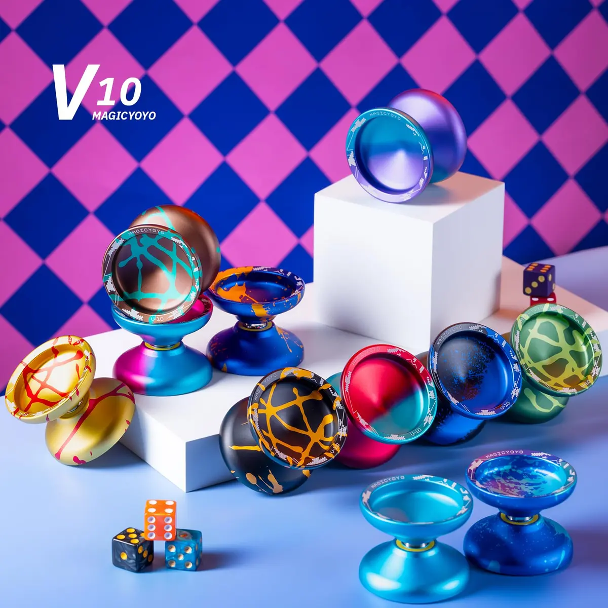 MAGICYOYO V10 Professional Finger Spin Yoyo Dual Mode Responsive & Unresponsive Metal Yo Yo 56mm (2.2in) - view 2