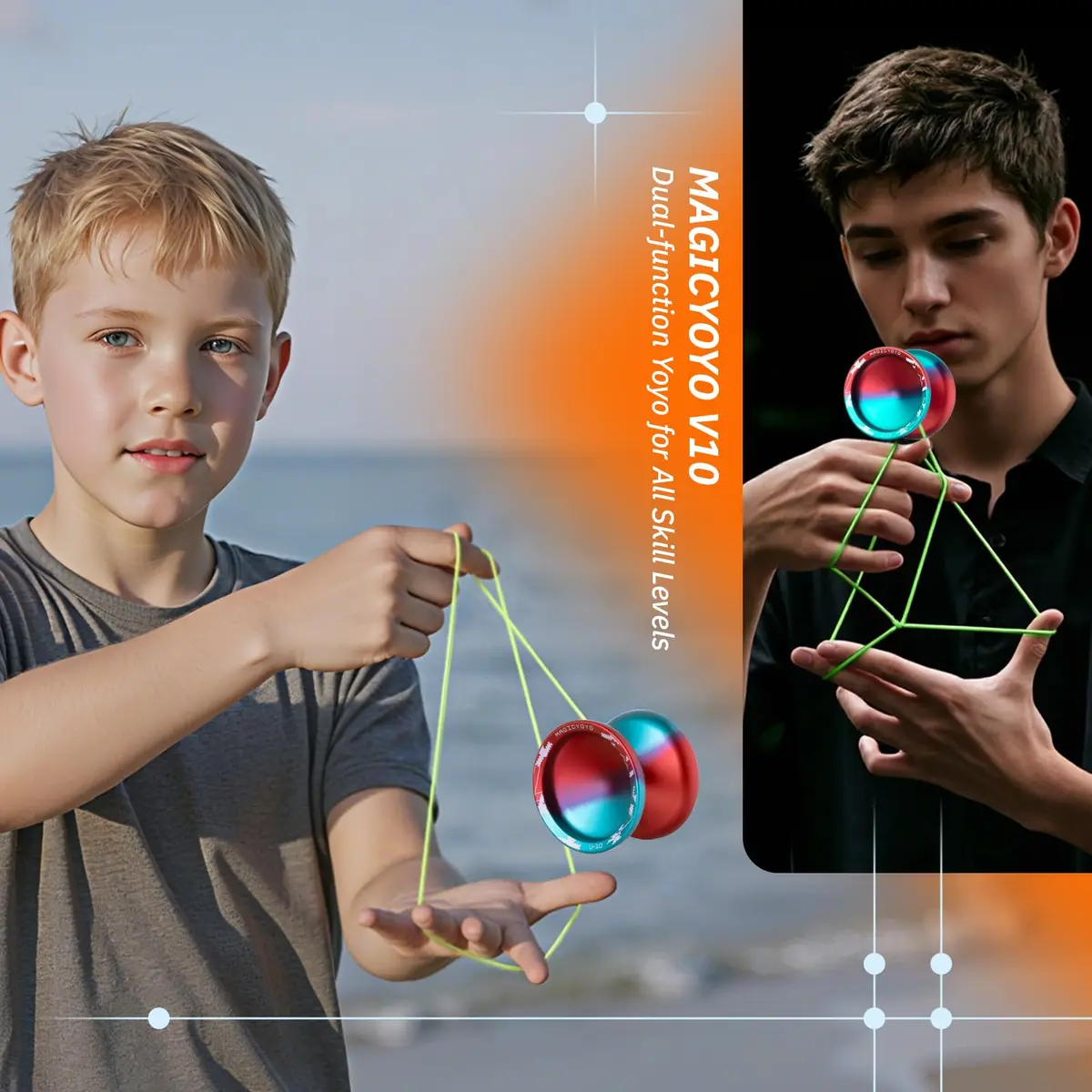 MAGICYOYO V10 Professional Finger Spin Yoyo Dual Mode Responsive & Unresponsive Metal Yo Yo 56mm (2.2in) - view 4