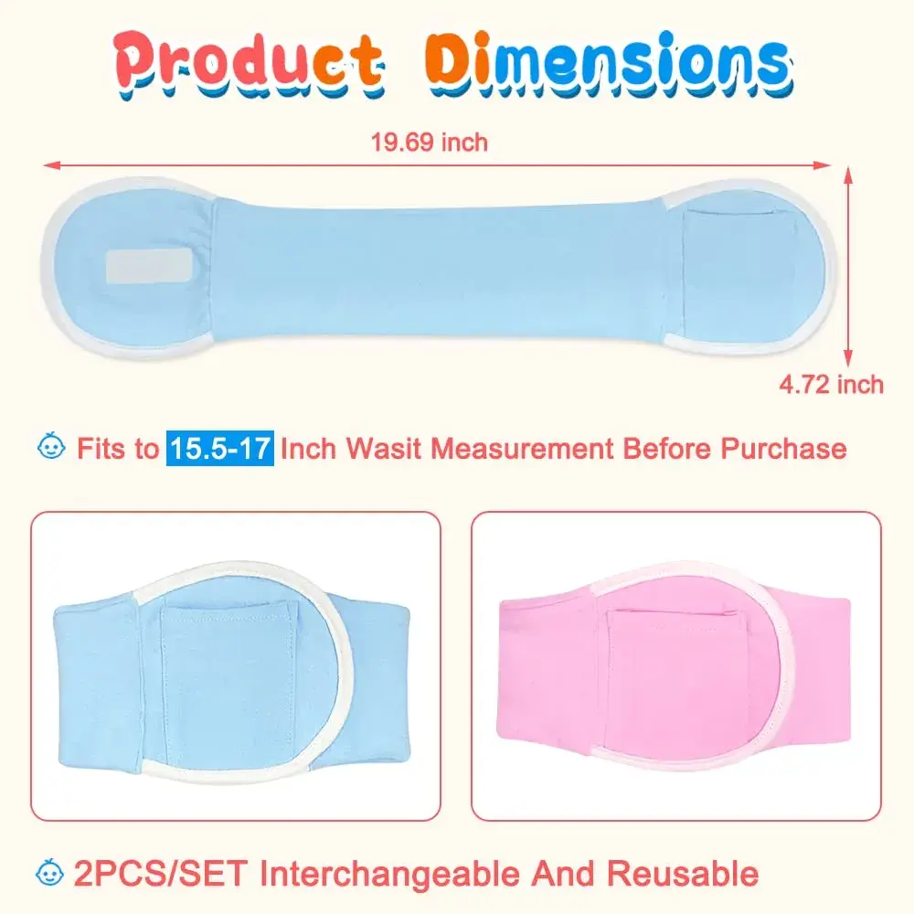 Mybow Baby Belly Band for Gas and Colic Relief 15.5-17 Inch Waist | Dual-Purpose Gel Pad for Warm & Cold Compress - view 3