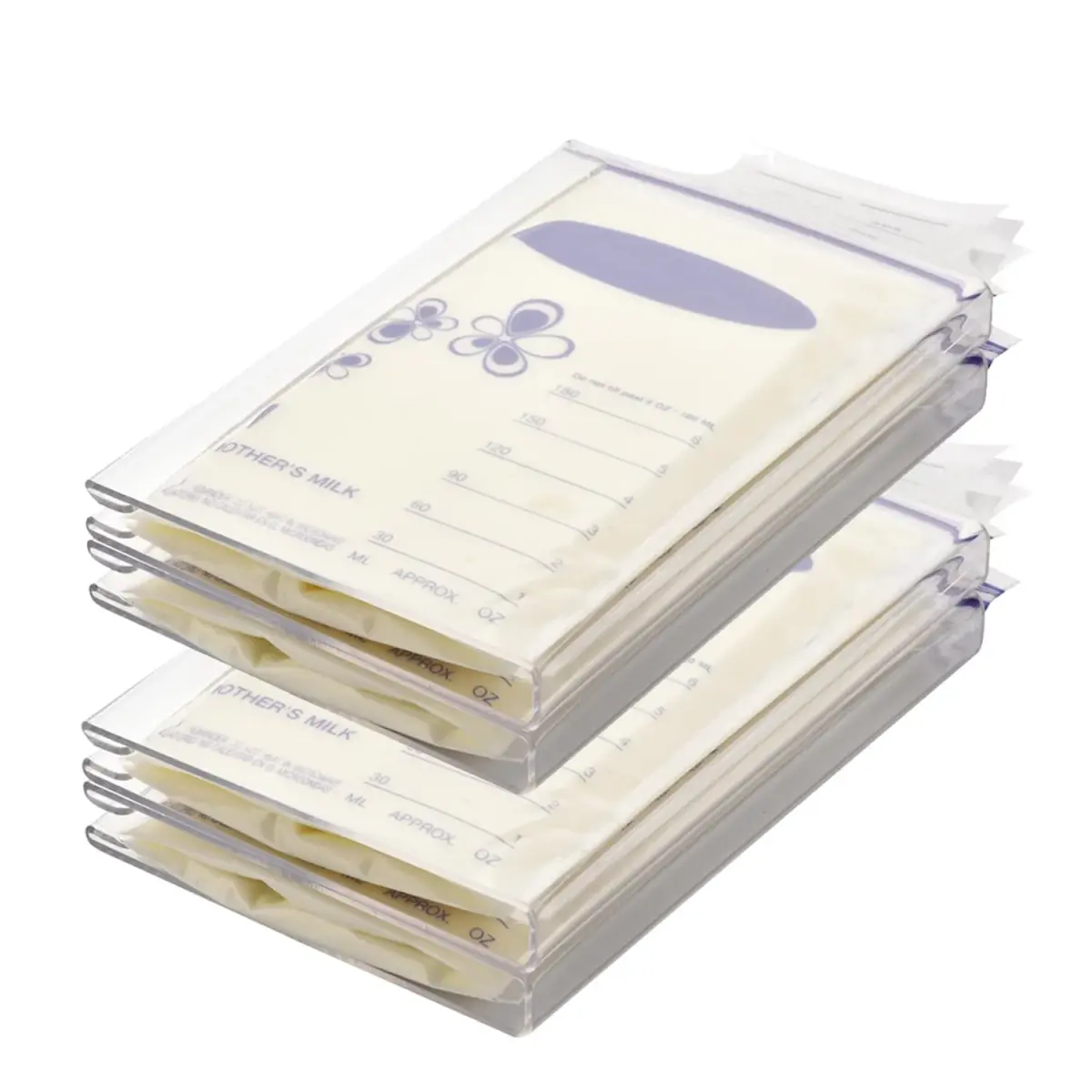 Ugotfeels 4-Pack Freeze Flat Breast Milk Storage Bag Kit | 6.3 x 3.66 x 0.78 Inches - main product image