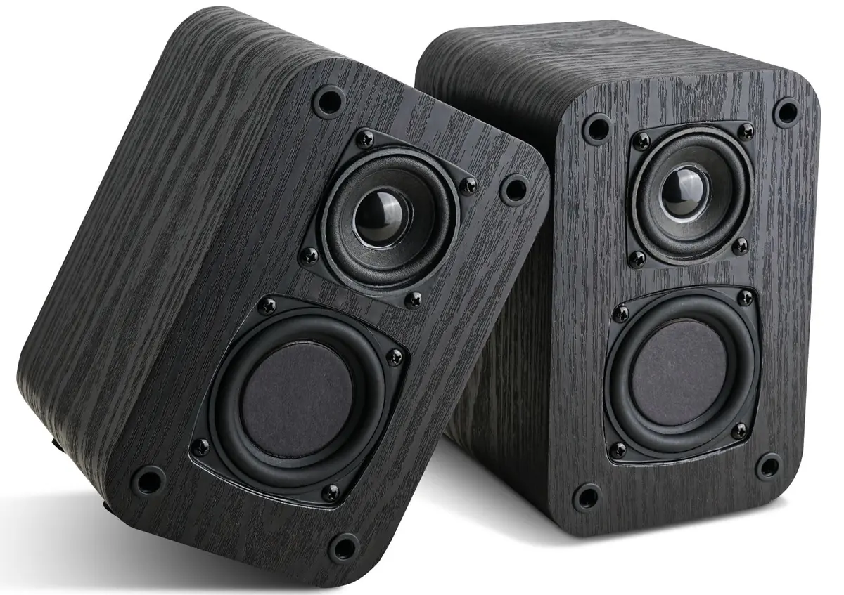 RIOWOIS Passive Bookshelf Speakers DS6500M Wood Grain | 2.75-inch Woofer, 2-inch Tweeter, 30W Peak Power, 6-ohm Impedance - main product image