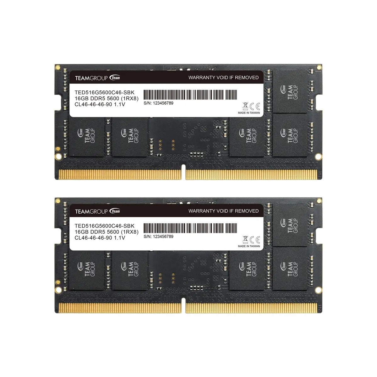 TEAMGROUP Elite SODIMM DDR5 32GB (2x16GB) 5600MHz CL46 Laptop Memory | 32GB Kit (2x16GB) - main product image