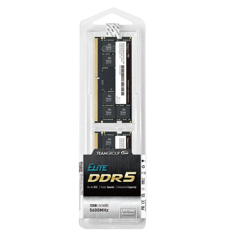 TEAMGROUP Elite SODIMM DDR5 32GB (2x16GB) 5600MHz CL46 Laptop Memory | 32GB Kit (2x16GB) - view 7