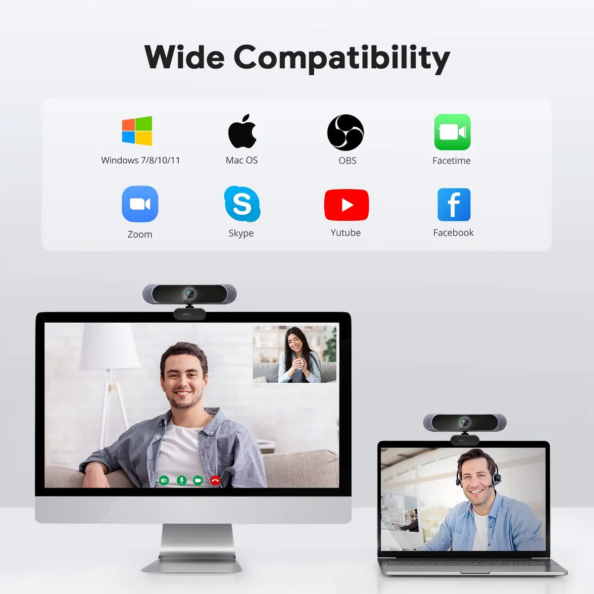 DEPSTECH 4K Webcam DW49 PRO with Remote Control & Sony Sensor | 3840x2160 Resolution, 3x Digital Zoom, Dual Mics - view 7