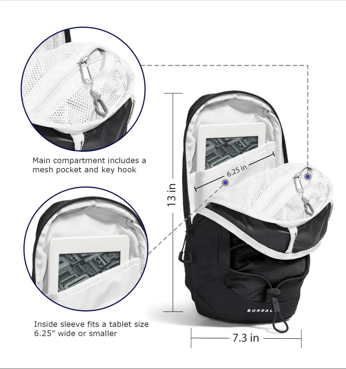 The North Face Borealis Sling Bag 6L in Tnf Black/Tnf White-npf, One Size - view 3
