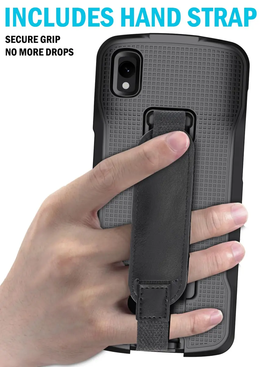 Nakedcellphone Case and Hand Strap Combo for Zebra TC22 TC27 - Black | Slim Impact Protection - view 7