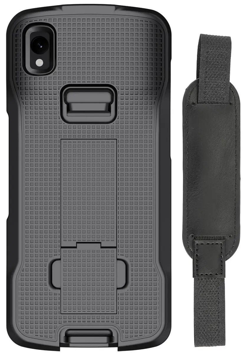 Nakedcellphone Case and Hand Strap Combo for Zebra TC22 TC27 - Black | Slim Impact Protection - main product image