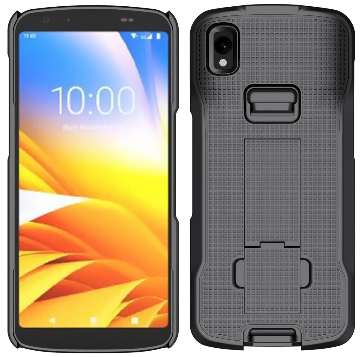 Nakedcellphone Case and Hand Strap Combo for Zebra TC22 TC27 - Black | Slim Impact Protection - view 3