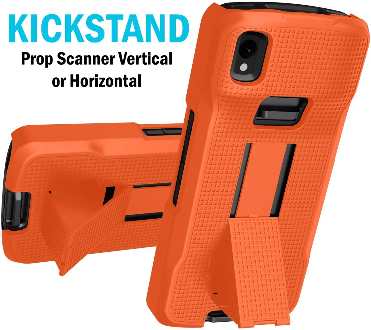 Nakedcellphone Hand Strap and Kickstand Case for Zebra TC22 TC27 - Bright Orange (1.5mm Slim Fit) - view 8