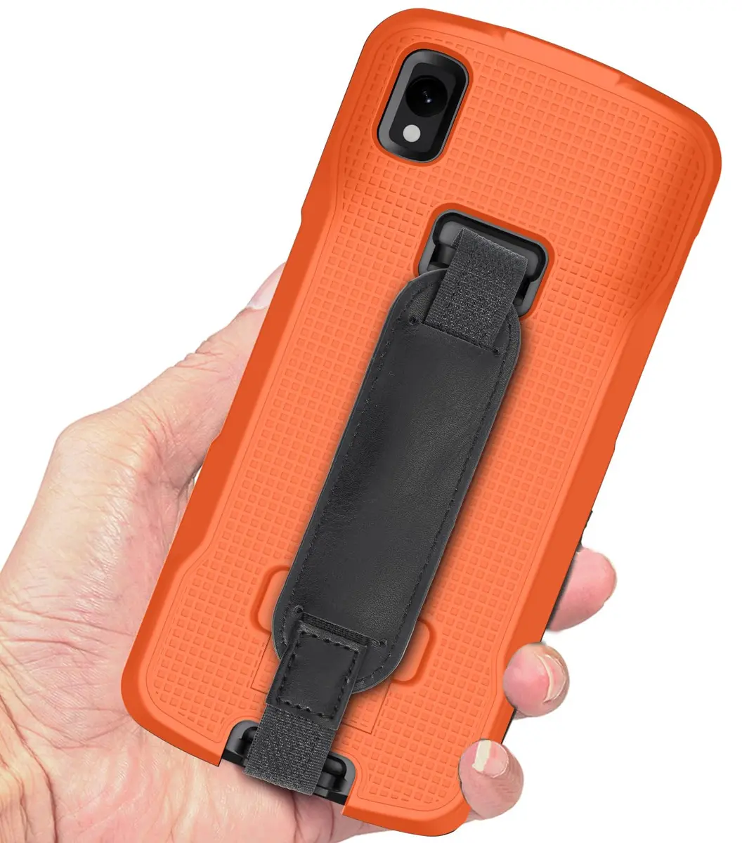 Nakedcellphone Hand Strap and Kickstand Case for Zebra TC22 TC27 - Bright Orange (1.5mm Slim Fit) - view 9