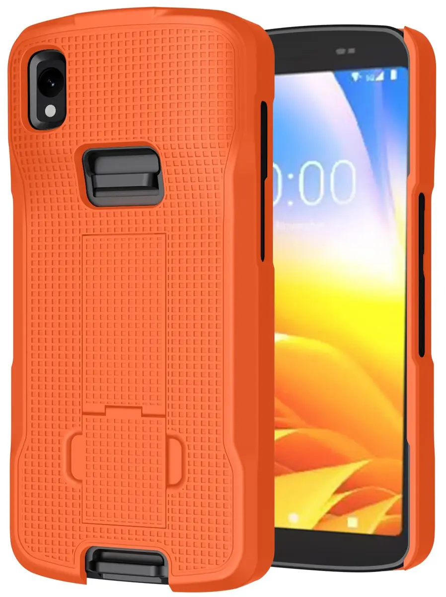 Nakedcellphone Hand Strap and Kickstand Case for Zebra TC22 TC27 - Bright Orange (1.5mm Slim Fit) - view 2