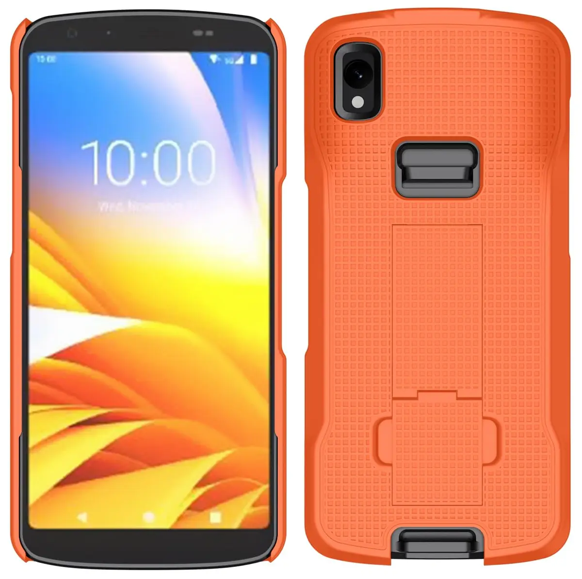 Nakedcellphone Hand Strap and Kickstand Case for Zebra TC22 TC27 - Bright Orange (1.5mm Slim Fit) - view 3