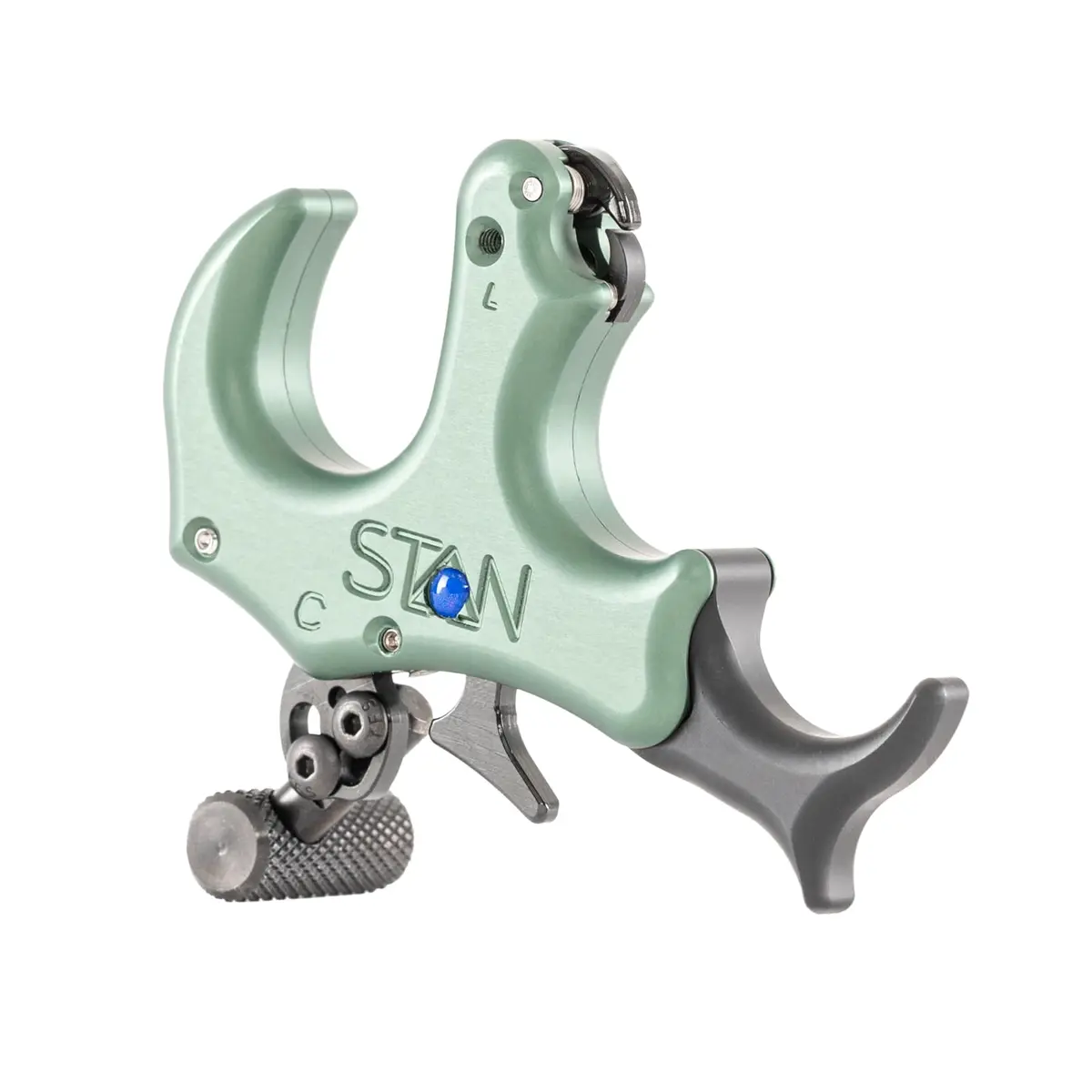 Stan OnneX Clicker Thumb Bow Release Aid for Archery & Hunting - Adjustable, DLC-Coated Internals, Smooth Action, Modular 3 or 4 Finger Fit, Sage, X-Large - main product image