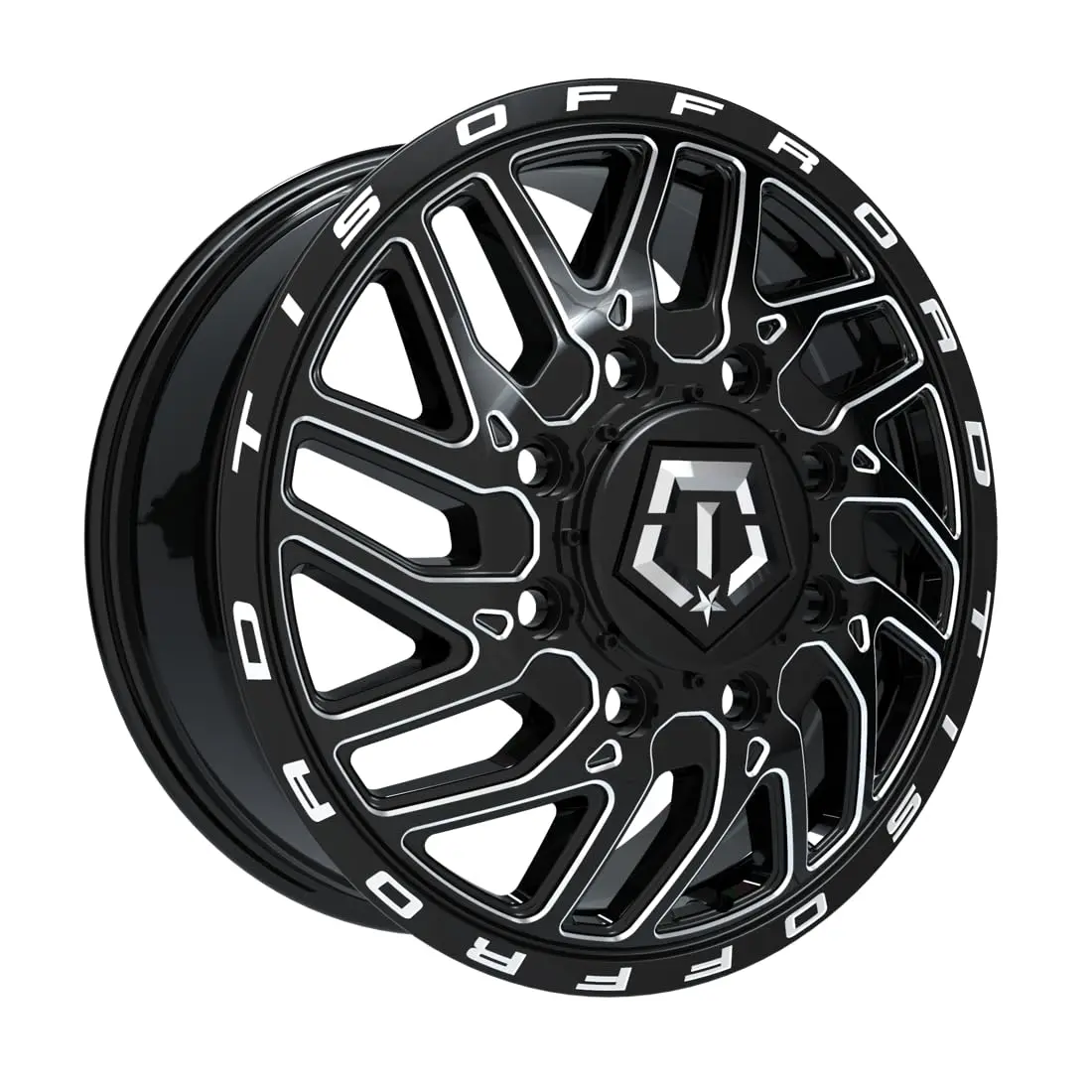 TIS 544BM 20x8.25 Gloss Black Wheel with Milled Accents | 8x6.50 Bolt Pattern +127 Offset - main product image