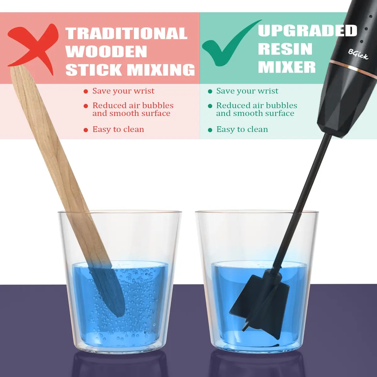 BGick Resin Mixer Handheld Rechargeable Epoxy Mixer Black | Minimize Bubbles & Save Wrist - view 4